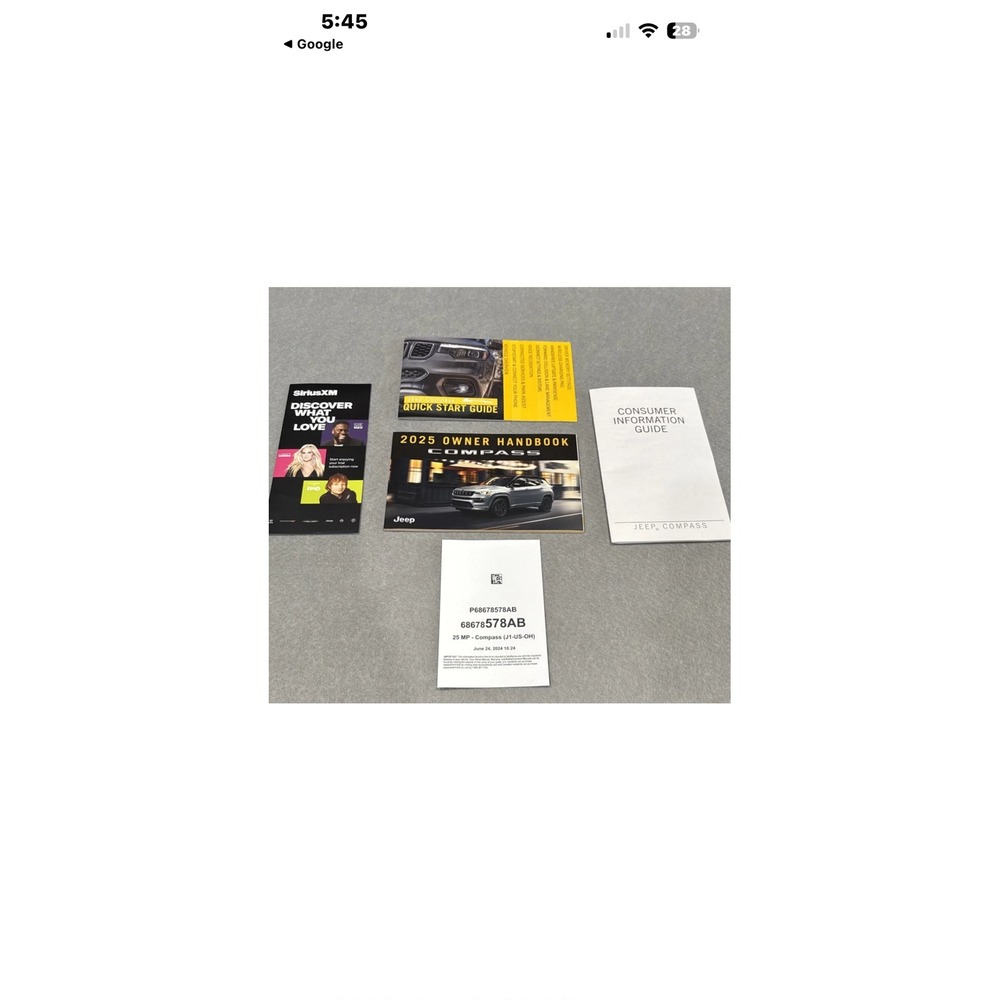 2025‎ Jeep Compass Owner Handbook Quick Start Consumer Guide Set